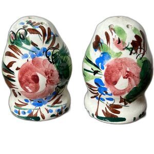 Vintage Nove Italy Hand Painted Salt Pepper Shakers Ceramic Italian Design MCM